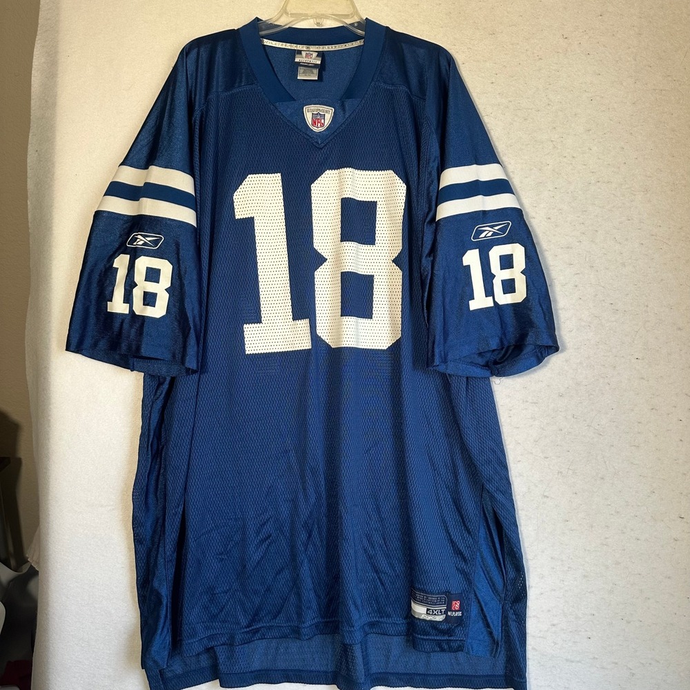 Reebok NFL Indianapolis Colts Peyton Manning 18 Jersey Blue 4XLT 7009H 07
